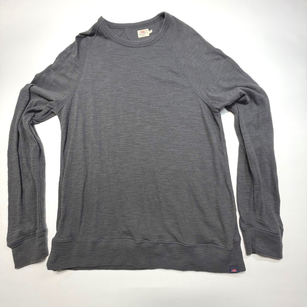 Faherty Men's M Gray Cotton Crewneck‎ Sweatshirt Raglan Pullover